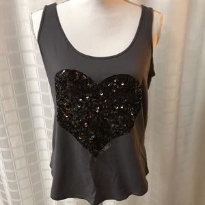 Ny and Co tank top. Sequin heart design